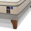 Cama Europea Arena Maximo Cobre 1.5 Pl + Respaldo Almendra