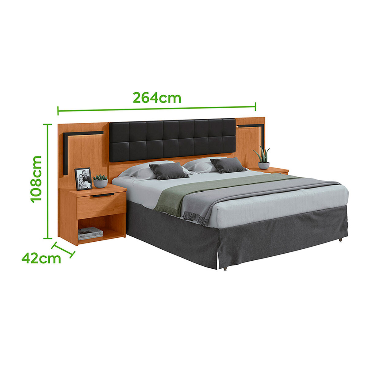 Respaldo Di Poretti Design Calitan 2 Plazas Negro