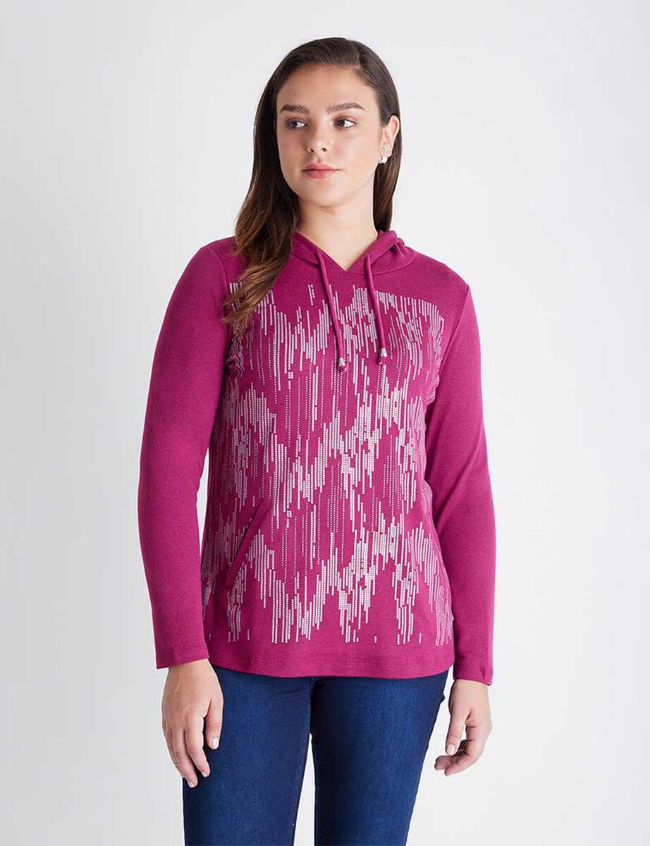 Polera Con Gorro Manga Larga Mujer Curvi