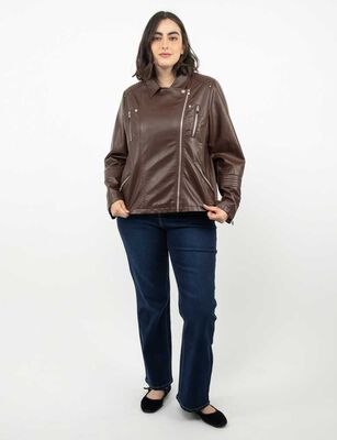 Imagen 2 del producto Chaqueta Ecocuero Mujer Extralindas Cafe, Negro