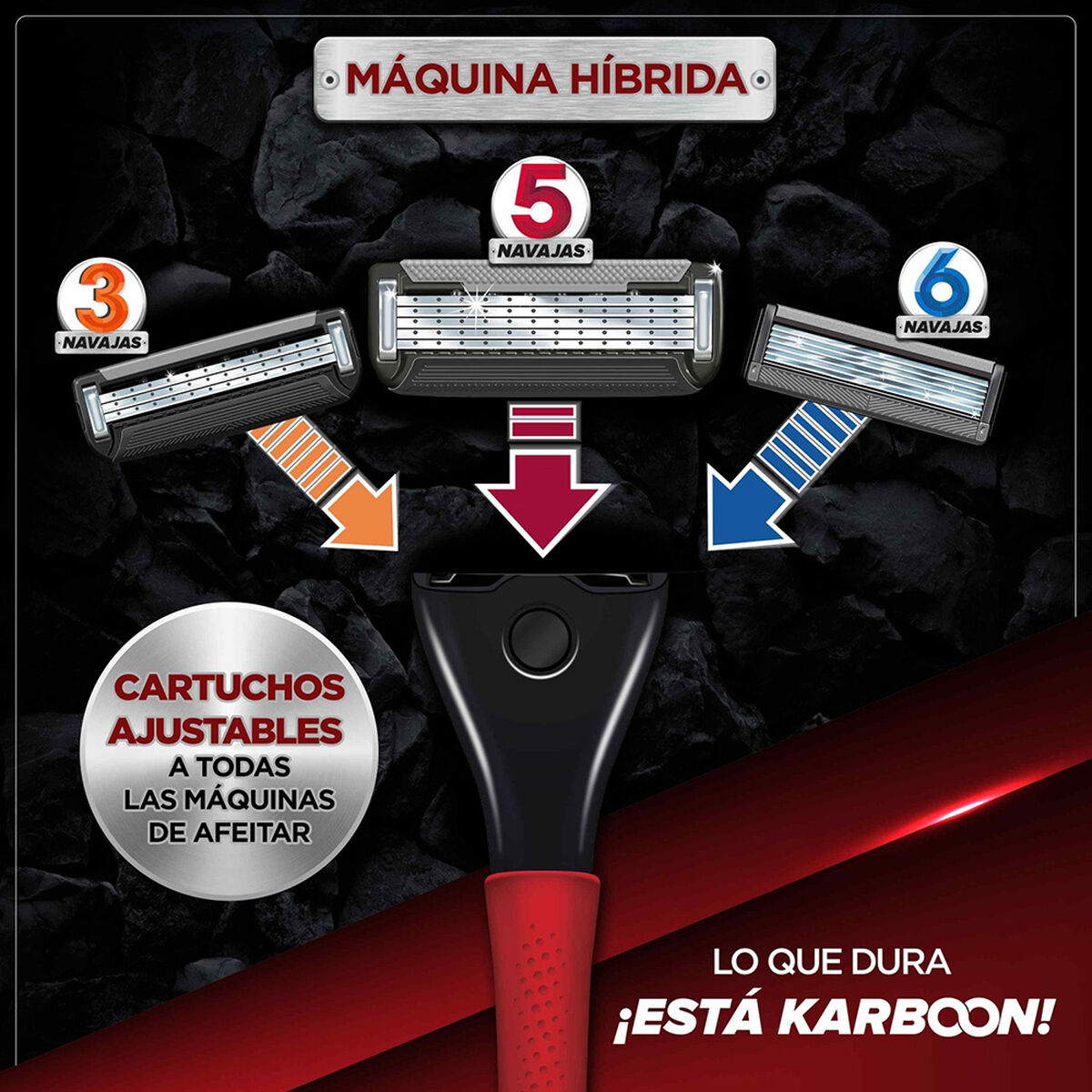 Máquina Afeitar Groomen 500 + 12 Cartuchos de 5 Navajas