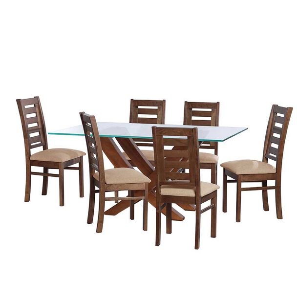 Juego de Comedor Latam Home Alicante 6 Sillas Beige