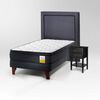 Cama Europea Drimkip 1,5 Plazas Eurotop + Respaldo + Velador Rover