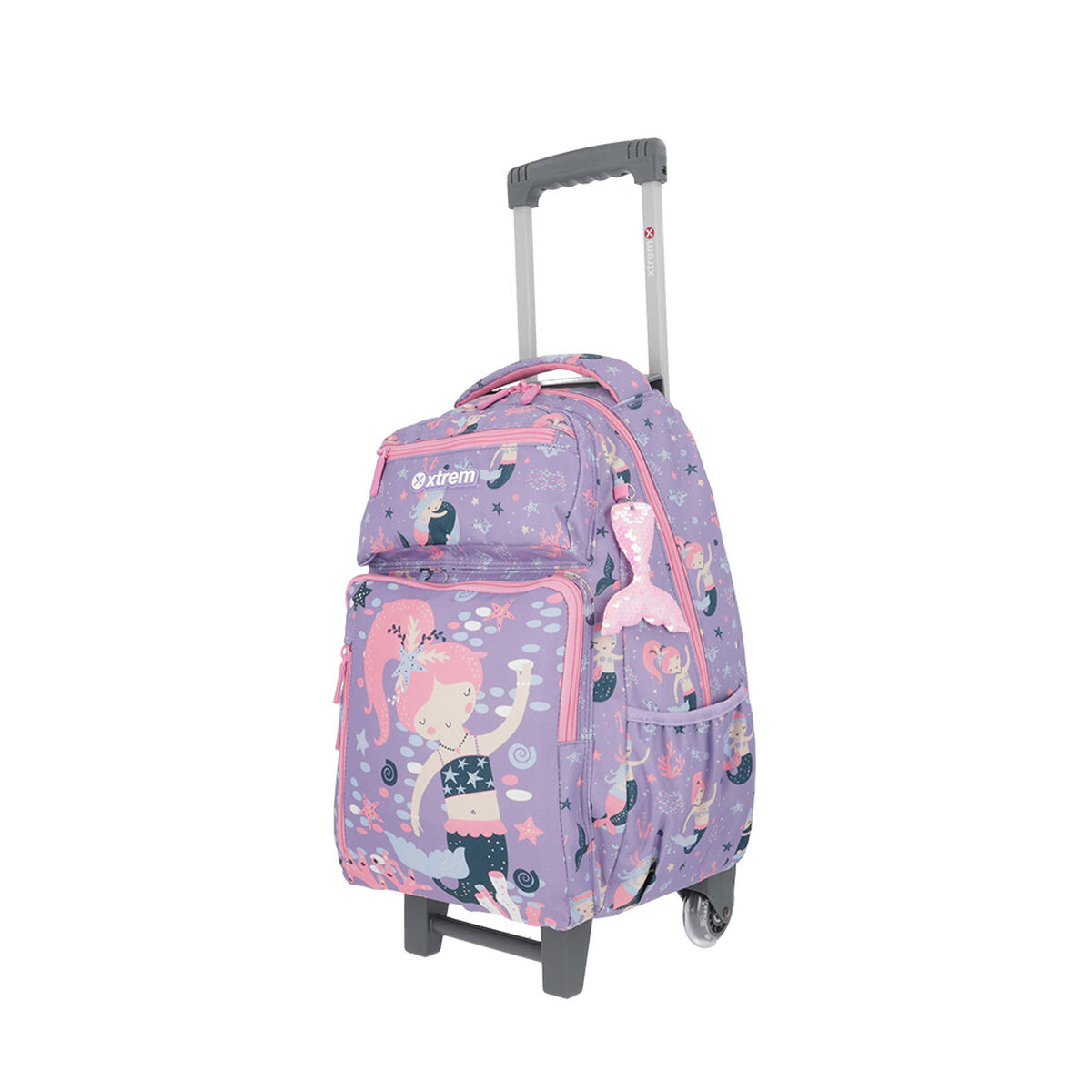 Pack Mochila Con Ruedas Niña New Run Morado M Xtrem