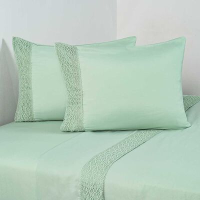 Juego de Sábanas American Family King Crochet Menta