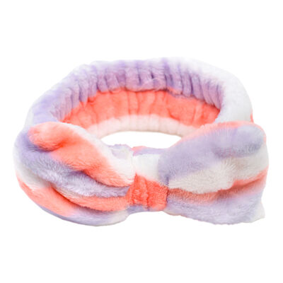 Imagen 1 del producto Cintillo Make Up Bow Rayas Lila, Melón Y Blanco Skinlab