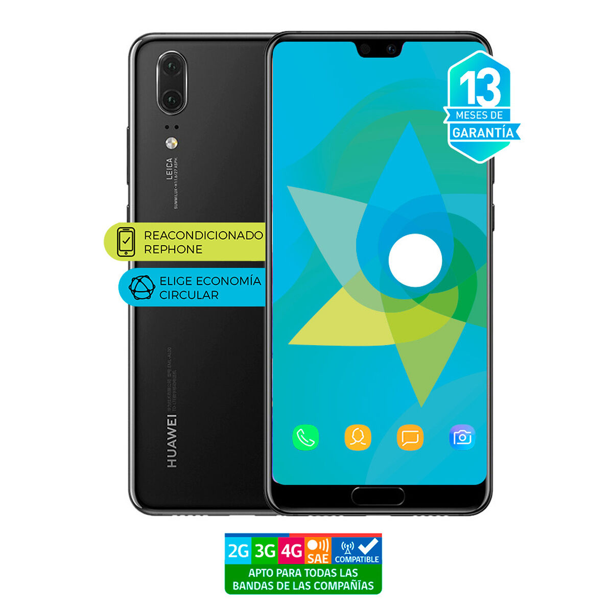 Celular Huawei P20 5,8" Reacondicionado Negro Liberado
