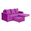 Sofá Seccional Bodevir Cali 3 Cuerpos + 2 Pouf Fucsia