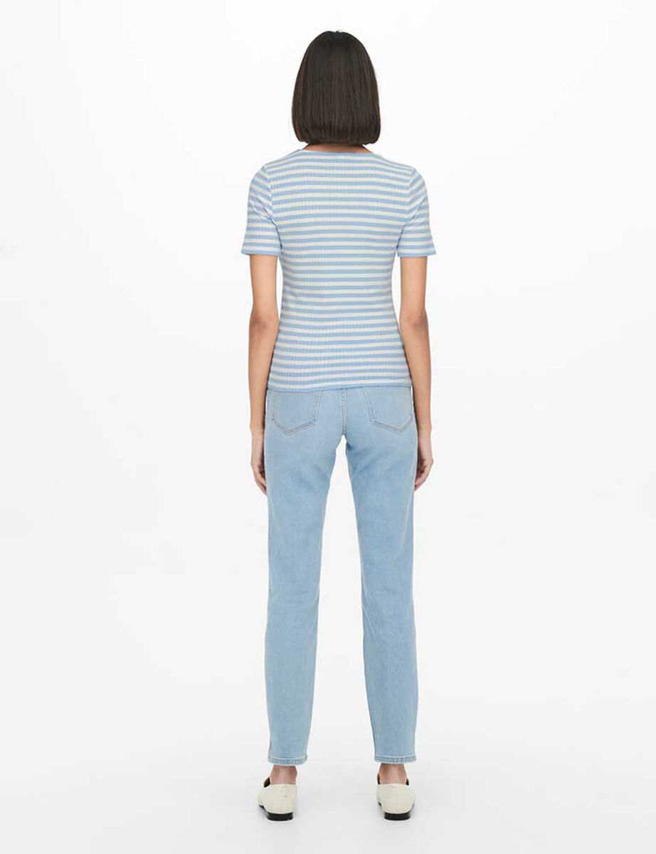 Polera Rayas Manga Corta Mujer Jacqueline De Yong