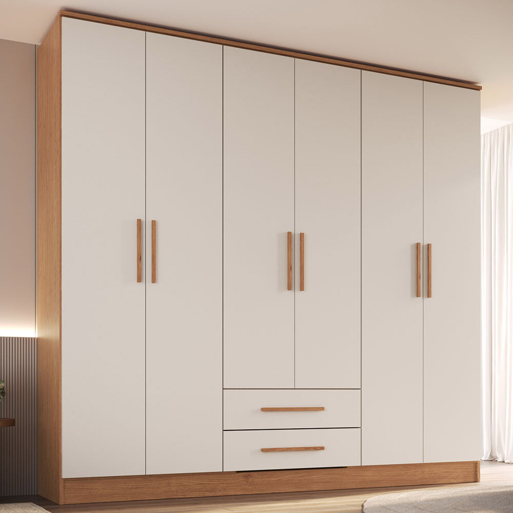 Closet Vekkahome Americano 6 Puertas 2 Cajones Beige