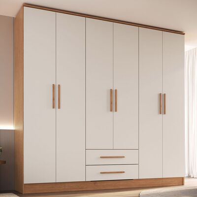 Closet Vekkahome Americano 6 Puertas 2 Cajones Beige