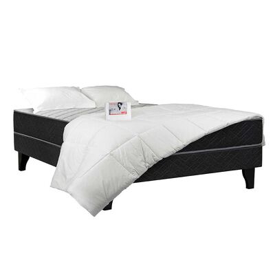 Imagen 1 del producto Cama Europea Celta 2 Plazas Atlantis Black + Set Textiles