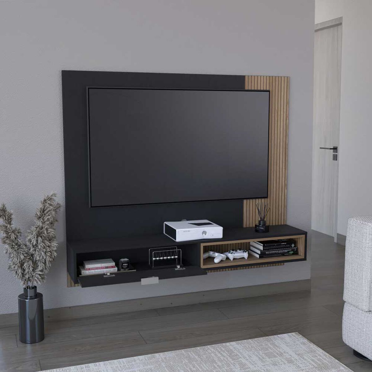 Panel TV TuHome Funes Hasta 59" Wengue