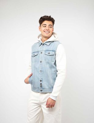 Imagen 1 del producto Chaqueta Denim Hombre Icono Celeste, Negro