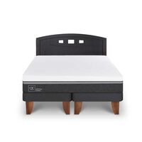 Cama Europea CIC Base Dividida 2 Plazas Ortopedic Advance + Respaldo Gales Negro