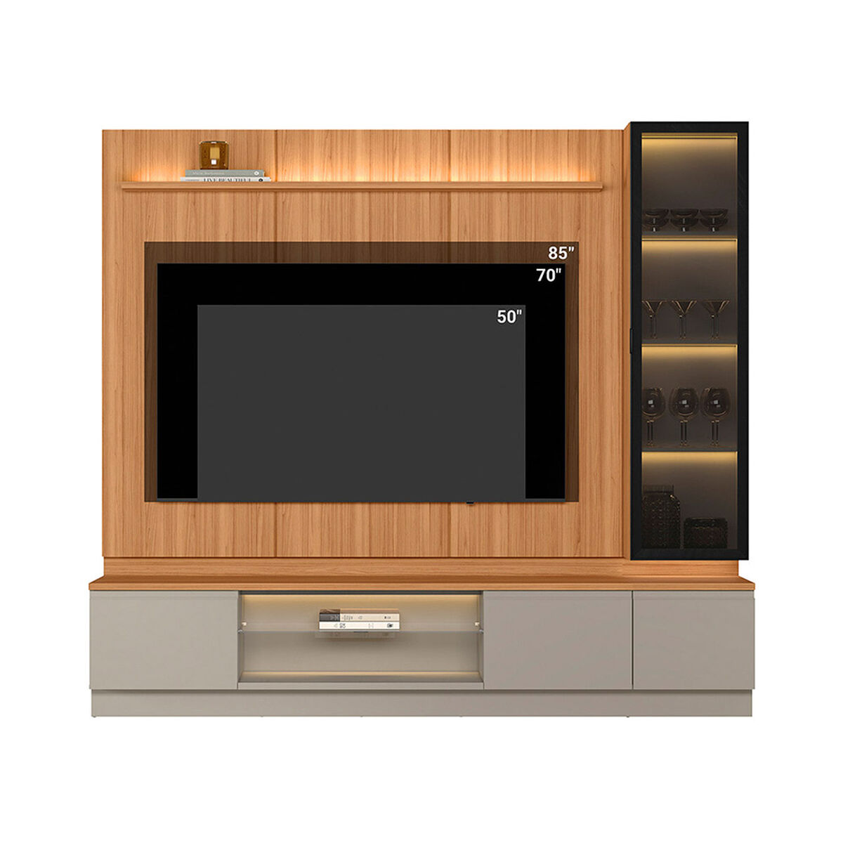 Home TV Di Poretti Design Magnuss Hasta 75" Caf&eacute; Claro
