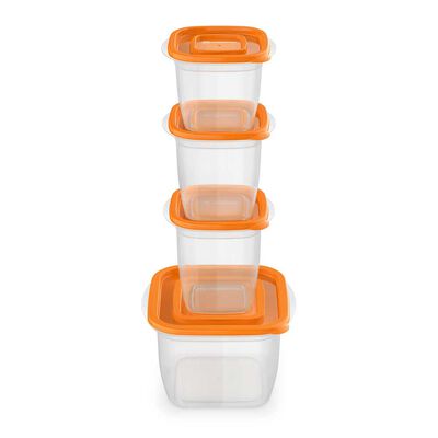 Imagen 2 del producto Set 12 Contenedores Plásticos Mademsa Transparente Naranjo