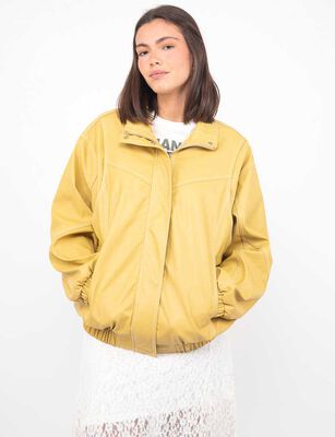 Imagen 2 del producto Chaqueta Ecocuero Mujer Icono Amarillo
