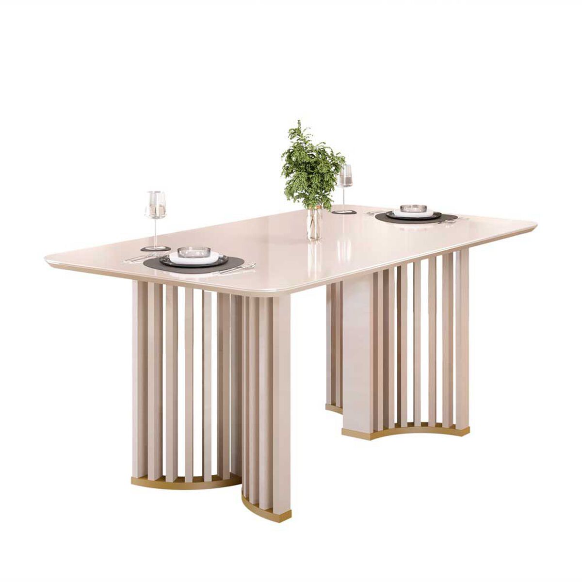 Juego de Cómedor Altavision Luma 6 Sillas Blanco Crema