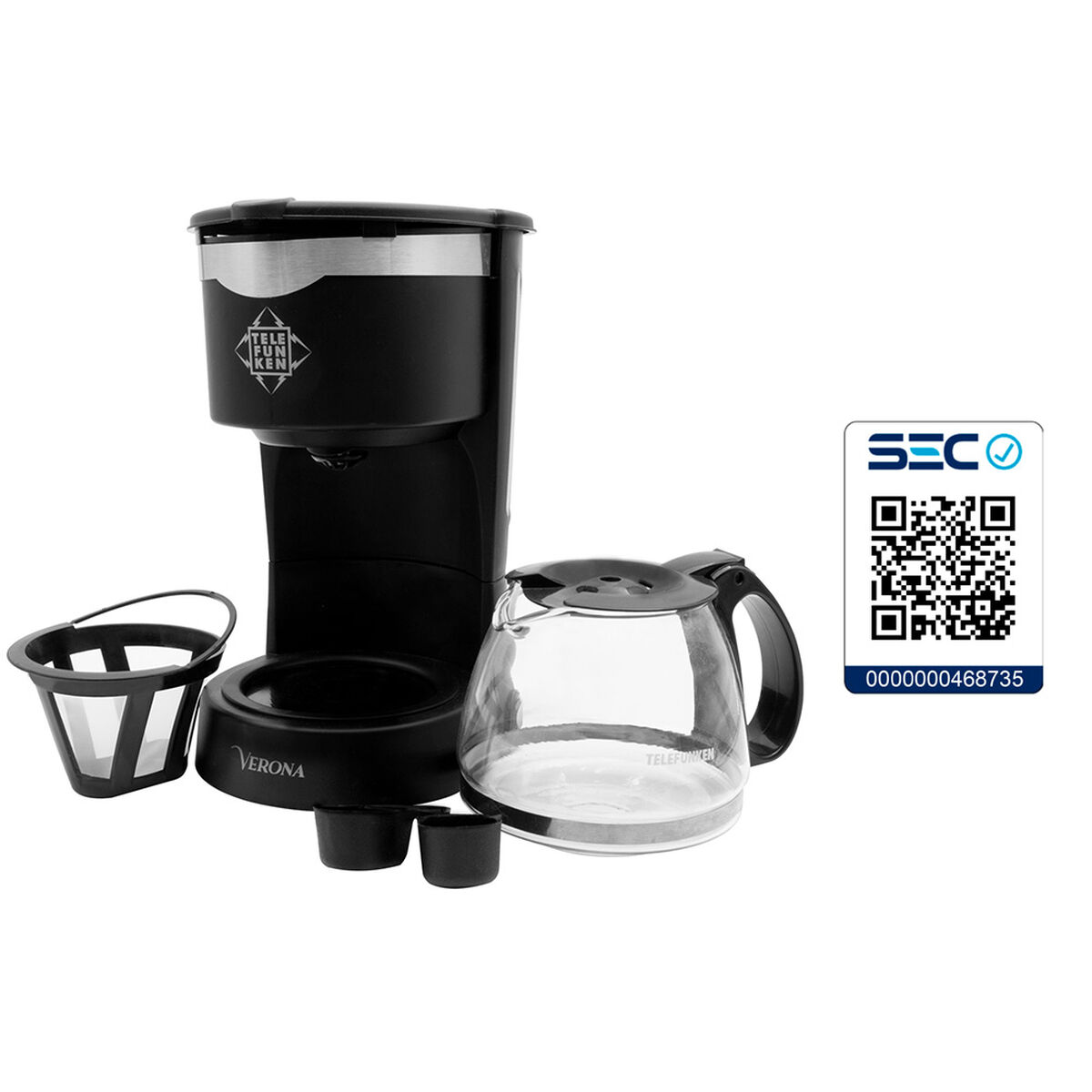 Cafetera Eléctrica Telefunken Cafetera Telefunken Verona 600 ml.