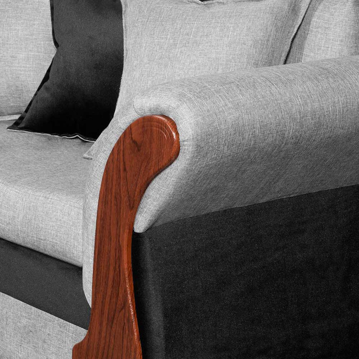 Sofá Seccional Diseño A&M Home Lucia Derecho 5 Cuerpos Gris