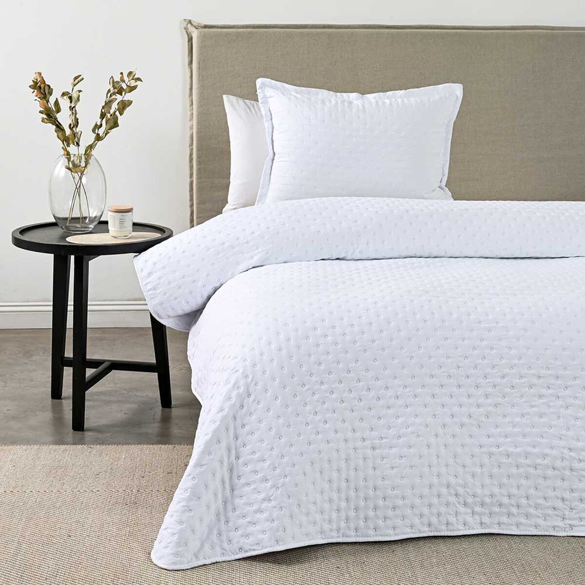 Quilt American Family 1.5 Plazas Dots Blanco