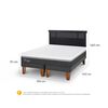 Cama Europea CIC Base Dividida King Ortopedic Advance + Respaldo Dublin Negro