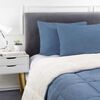 Plumón Flannel Sherpa Casanova 2 Plazas Liso Azul