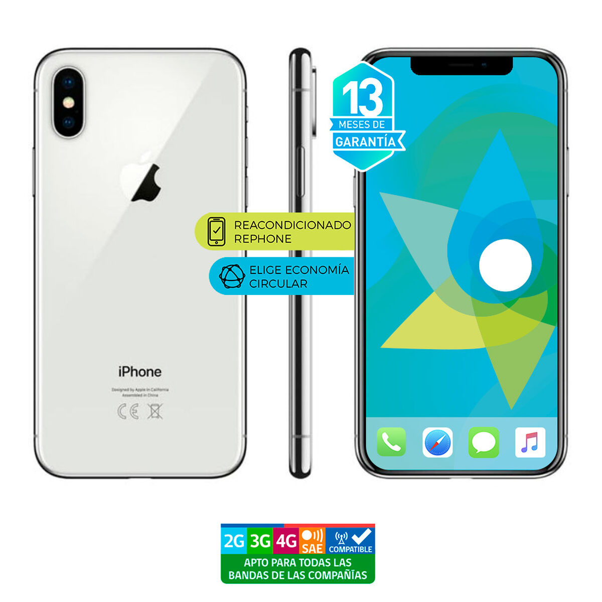 Celular Apple Iphone X 256GB 5.8" Reacondicionado Plata Liberado