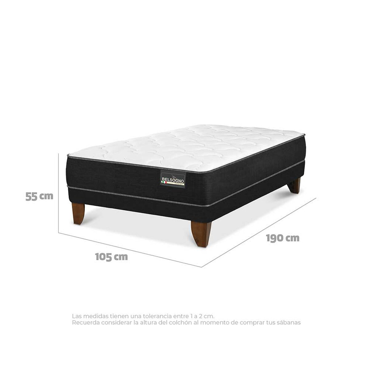 Cama Europea Belsogno 1,5 Plazas Plus