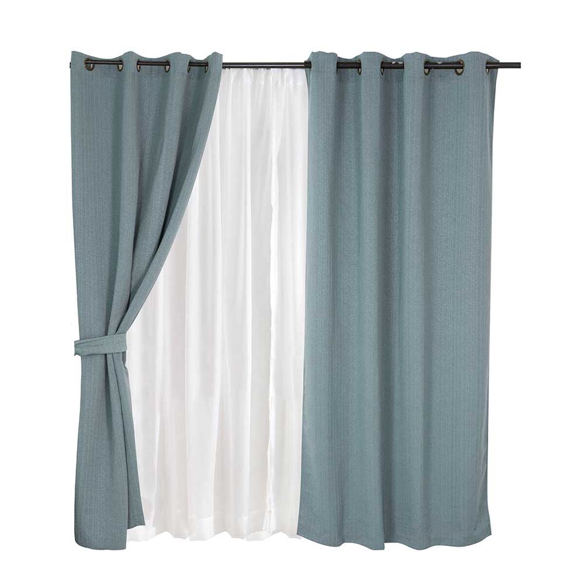 Set de Cortinas Mashini Valdivi 140 x 220 cm Turquesa