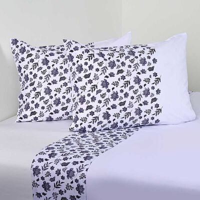 Imagen 1 del producto Juego de Sábanas American Family 2 Plazas Lavande Blanco 144 Hilos Blanco