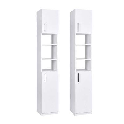 Imagen 2 del producto Combo 2 Estantes Organizadores de Baño CIC 2 Puertas Blanco