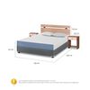 Cama Americana CIC Full Excellence + Respaldo + 2 Veladores Olmo + Almohadas