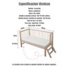 Cama Cuna Colecho Madera 150*70*86cm con Colchón LuBabycas