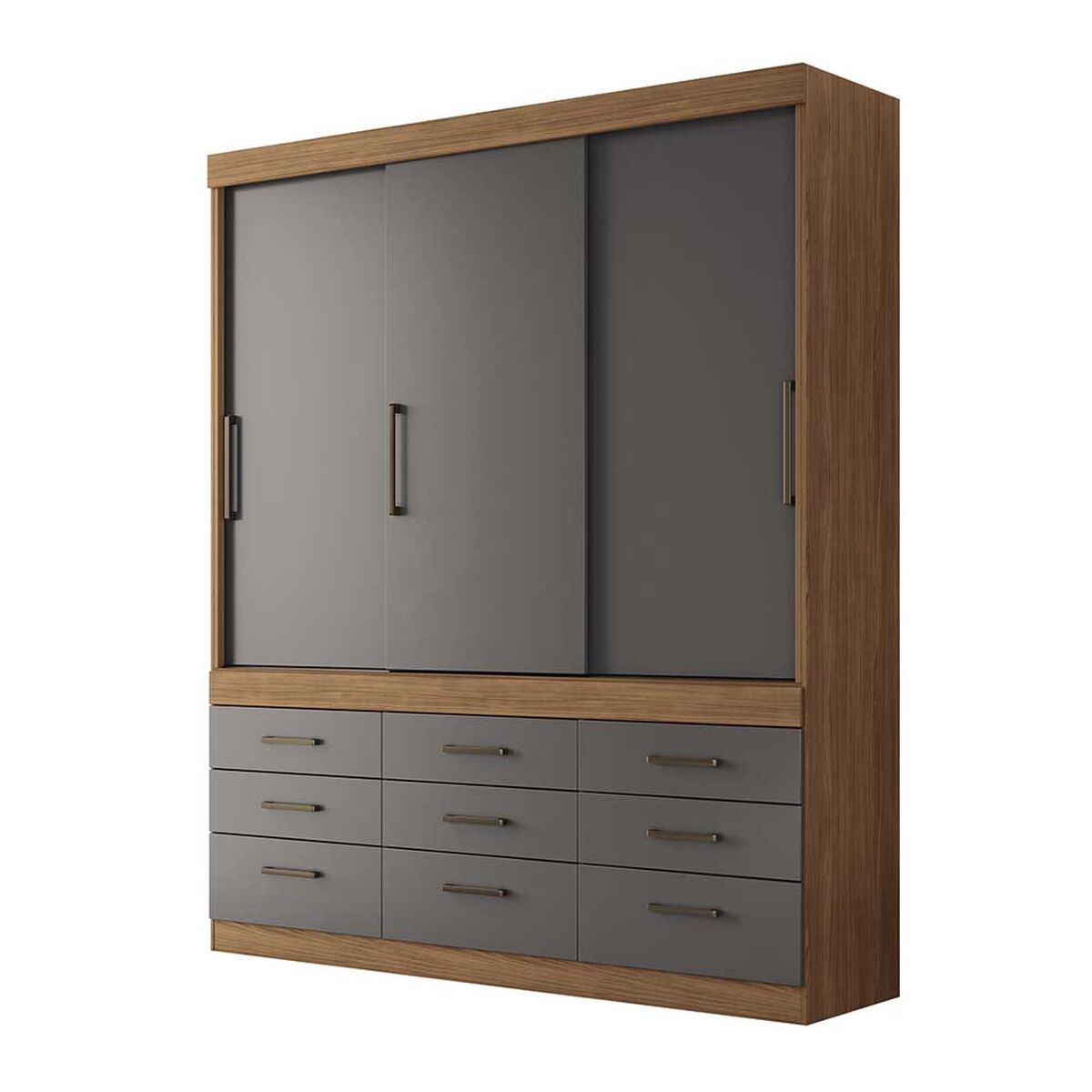 Cl&oacute;set Onessta Click 3 Puertas 9 Cajones Jatova Grafito