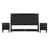 Respaldo + 2 Veladores Rosen King Nolita Grafito