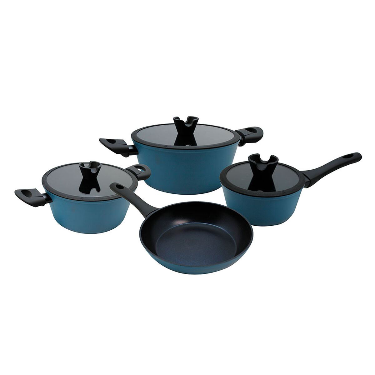 Batería De Cocina Aluminio Forjado Keep Diamond Line 7 Piezas