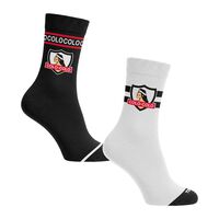 Pack 2 Calcetines Algodón Colo Colo Hombre Top Blanco