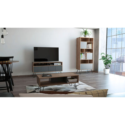 TUHOME Rack TV Hasta 55 + Biblioteca + Mesa de Centro TuHome Vassel