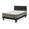 Cama Europea Belsogno 1,5 Plazas Signature + Respaldo Black
