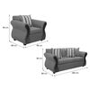 Juego de Living Deco Outlet Tarento Sofá 3 Cuerpos + Dos Sillones 1 Cuerpo Gris Oscuro
