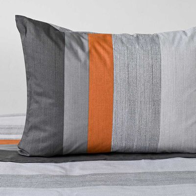 Imagen 2 del producto Juego de Sábanas American Family 144 Hilos 1 Plaza Franjas Gris