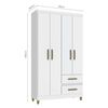 Cl&oacute;set Vekkahome Lisboa 4 Puertas 2 Cajones Blanco