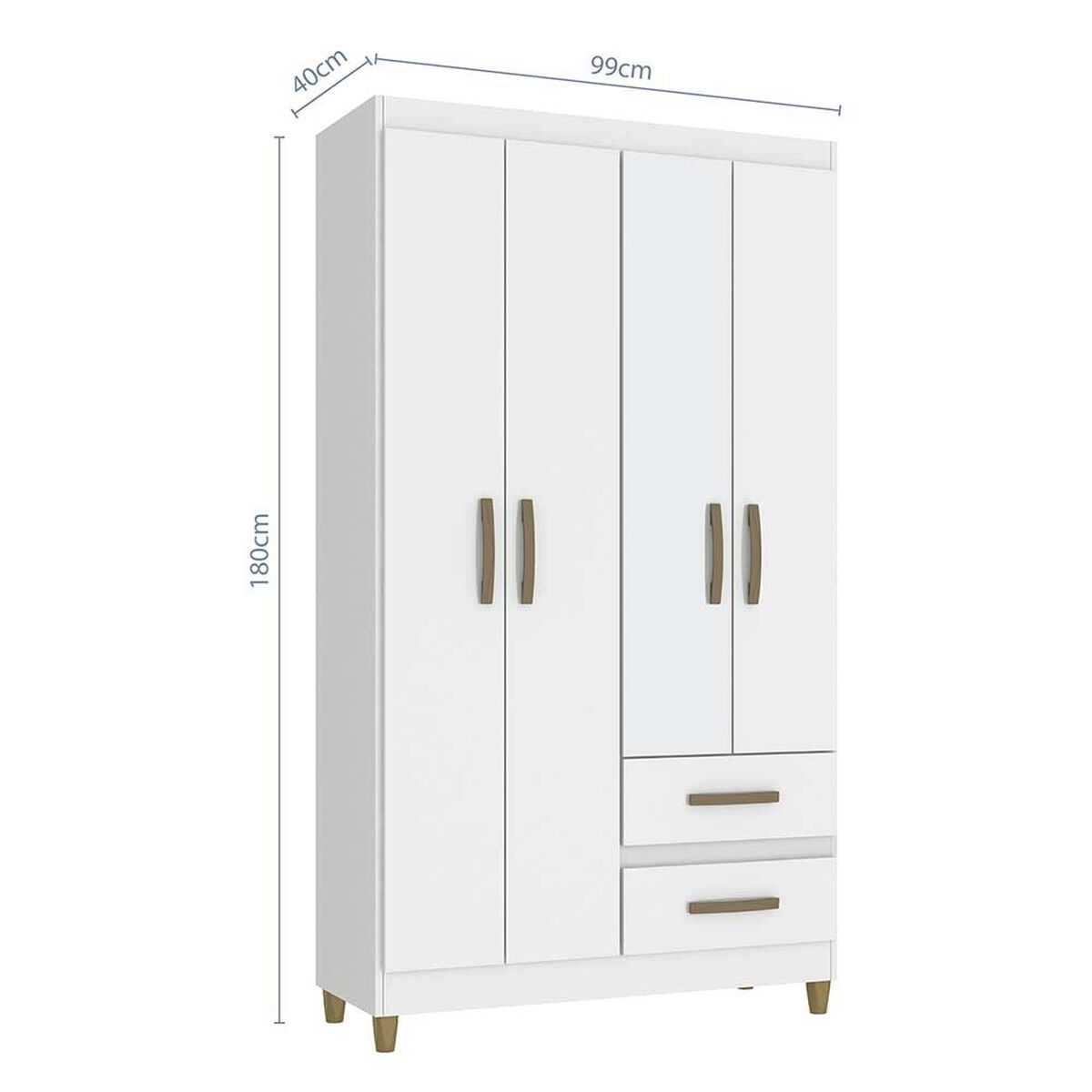 Cl&oacute;set Vekkahome Lisboa 4 Puertas 2 Cajones Blanco