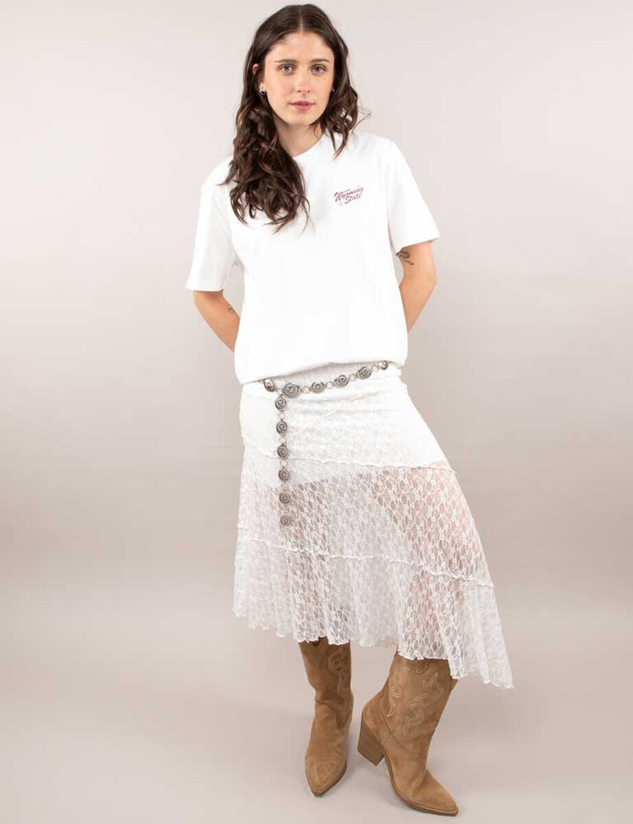 Falda Midi Encaje Mujer Icono