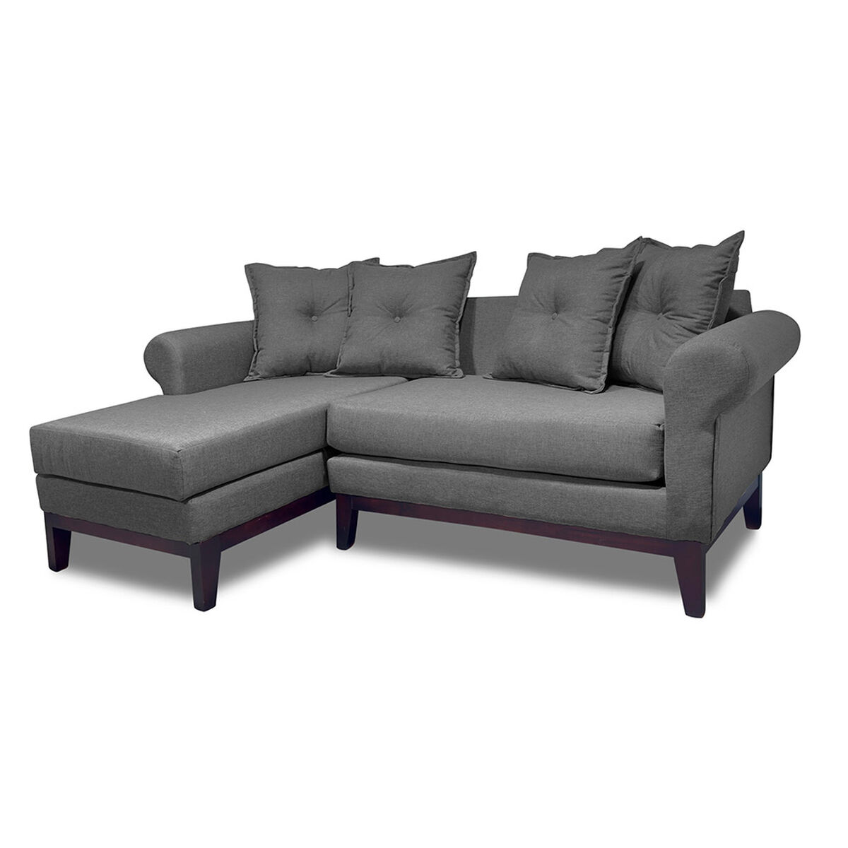 Seccional Izquierdo Living Factory Oklahoma 4 Cuerpos Gris