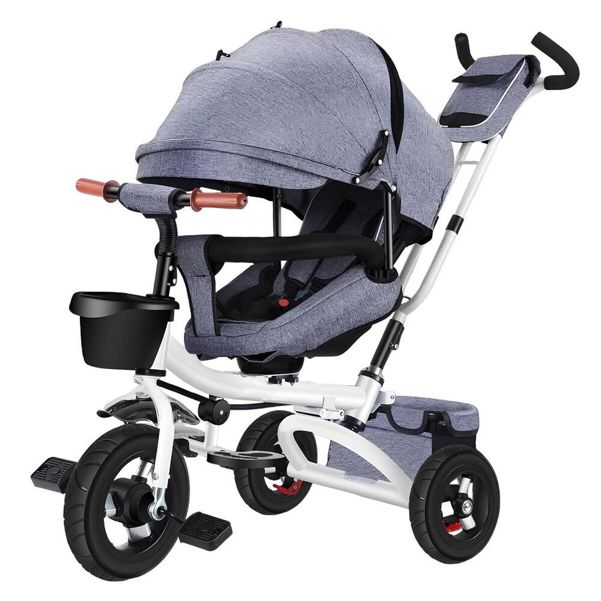 Triciclo Reversible y Plegable con Accesorios Gris Lubabycas