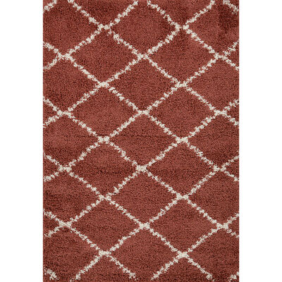 IDETEX Bajada de Cama Idetex Shaggy Cell 150 x 200 cm Terracota