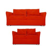 Juego de Living Elegant Detail Atlanta Sofá 3 Cuerpos + Sofá 2 Cuerpos Rojo